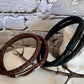 Braided leather wrap bracelet with bayonet closure/ double wrap genuine leather bracelet