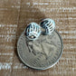 Bear paw sterling silver post earrings