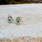 Turquoise star tiny sterling silver post earrings