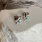 Turquoise star tiny sterling silver post earrings