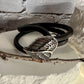 Leather bracelet wrap with angel wing clasp