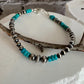 Navajo Pearls with Arizona Blue Turquoise Bracelet / Genuine Turquoise sterling silver bracelet / gemstone bracelet