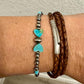 Navajo pearl bracelet with Kingman turquoise