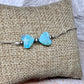 Turquoise heart and Navajo pearl ankle bracelet / ankle bracelet