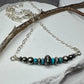 Navajo Pearl Turquoise Bar Necklace, Sterling Silver Chain, Bar Necklace, Authentic Navajo Pearls, Southwestern Jewelry, Western Jewelry