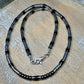 Hematite and Black Onyx gemstone necklace / sterling silver gemstone beaded necklace