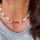 Navajo Pearl & Mother of Pearl Necklace, Gemstone Beaded Choker, Sterling Silver Necklace, Southwest Jewelry, Timeless Elegant Gift
