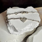 Sterling silver ankle bracelet with tiny heart connector, monogram charm ankle bracelet