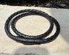 Braided leather wrap bracelet with bayonet closure/ double wrap genuine leather bracelet