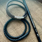 Braided leather wrap bracelet with bayonet closure/ double wrap genuine leather bracelet