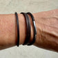 Multi leather wrap bracelet with bayonet closure/ wrap genuine leather bracelet
