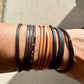 Multi leather wrap bracelet with bayonet closure/ wrap genuine leather bracelet