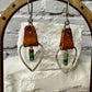 Leather earrings teardrop style with turquoise / genuine suede leather earrings
