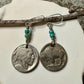 Indian head buffalo nickel earrings with turquoise gemstone / turquoise earrings