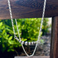Navajo Pearl Necklace, Sterling Silver Necklace, Graduated Bar Necklace, Horizontal Necklace, Handmade Jewelry, Western Jewelry