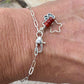 Sterling Silver Paperclip Chain Bracelet, Sterling Charm Bracelet with Gemstone, Silver Jewelry, Personalized Bracelet, Custom Bracelet