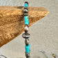 Turquoise Navajo pearl torpedo bracelet / beaded gemstone sterling silver bracelet