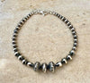 Navajo pearl bracelet / sterling silver beaded bracelet