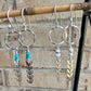Sterling silver earrings with chain with turquoise gemstone / gemstone beaded sterling silver earrings