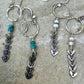 Sterling silver earrings with chain with turquoise gemstone / gemstone beaded sterling silver earrings
