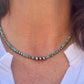 Turquoise & Navajo Pearl Necklace, Gemstone Necklace, Beaded Sterling Silver Jewelry, Gift for Her, Southwestern Style Jewelry