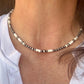 Navajo Pearl and White Turquoise Necklace, Sterling Silver Gemstone Beaded Necklace, Turquoise Choker, Authentic Navajo Pearl Necklace