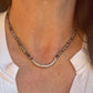 Navajo Pearl and Black Pink Rhodonite Necklace, Beaded Sterling Silver Necklace, Authentic Navajo Pearl Necklace Jewelry