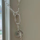 Personalized Sterling Silver Charm Necklace, Paperclip Chain Necklace with Charms and Gemstone, Carabiner necklace, Personalized Gift