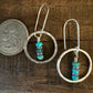 Turquoise Earrings with Sterling Silver Circle, Daisy Spacers, Gemstone Earrings, Turquoise Jewelry, Turquoise Gift