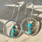 Turquoise Earrings with Sterling Silver Circle, Daisy Spacers, Gemstone Earrings, Turquoise Jewelry, Turquoise Gift