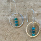 Turquoise Earrings with Sterling Silver Circle, Daisy Spacers, Gemstone Earrings, Turquoise Jewelry, Turquoise Gift
