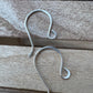 Modern French 20g front hook sterling silver ear wires / handmade ear wires / shiny or oxidized polished