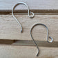 Modern French 20g front hook sterling silver ear wires / handmade ear wires / shiny or oxidized polished