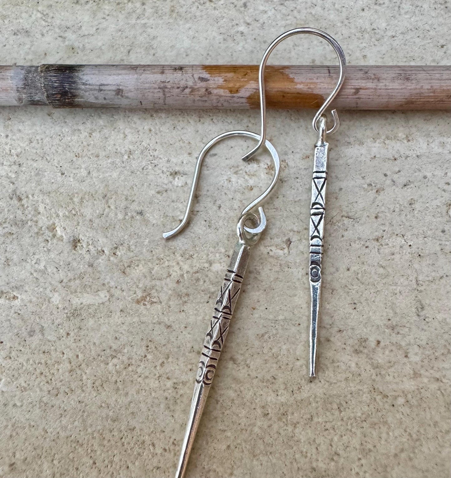 Modern French 20g front hook sterling silver ear wires / handmade ear wires / shiny or oxidized polished