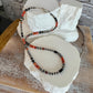 Navajo Pearl Gemstone Necklace, Onyx & Spiny Oyster, Sterling Silver Choker, Unique Gift, Authentic Native Necklace, Southwest Necklace