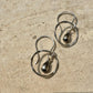 Navajo pearl teardrop earrings / dangle sterling silver desert pearl circle earrings