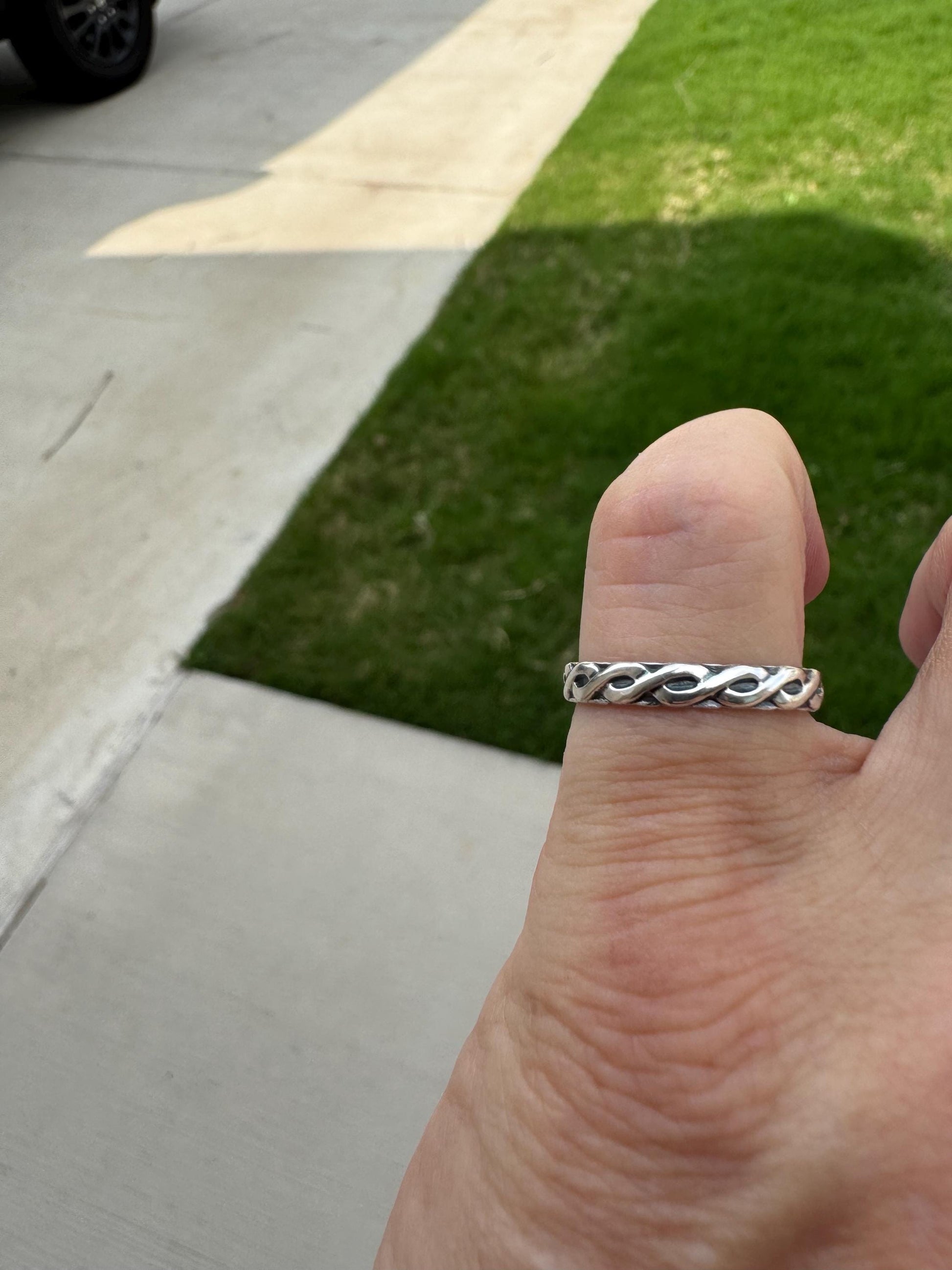 Sterling silver twist wire pattern ring band / twisted wire style ring band / handmade ring band
