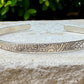 Flower doodle imprinted sterling silver cuff bracelet