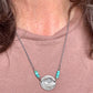 Indian head buffalo nickel on sterling silver oxidized Rolo chain with turquoise gemstone
