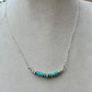 Navajo Pearl and Turquoise Bar Necklace, Sterling Silver Chain, Authentic Navajo Pearls and Turquoise, Turquoise Jewelry Gift