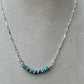 Sterling Silver Turquoise Navajo Pearl Bar Necklace, Bar Turquoise Necklace, Authentic Navajo Pearl Jewelry, Native American Jewelry Gift