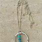 Arizona blue turquoise necklace with sterling silver daisy spacers, circle pendant and satellite chain / 925 necklace with turquoise