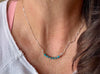 Sterling Silver Turquoise Navajo Pearl Bar Necklace, Bar Turquoise Necklace, Authentic Navajo Pearl Jewelry, Native American Jewelry Gift