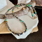 Navajo Pearl and Kingman Turquoise Necklace, Blue Green Turquoise, Authentic Native Sterling Necklace, Choker Necklace, Southwest Necklace