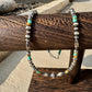 Navajo Pearl and Kingman Turquoise Necklace, Blue Green Turquoise, Authentic Native Sterling Necklace, Choker Necklace, Southwest Necklace