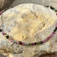 Pink and Green Tourmaline Anklet, Sterling Silver Spacers, Gemstone Ankle Bracelet, Women's Jewelry, Gift Idea