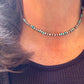 Navajo Pearl Kingman Turquoise Necklace, Authentic Native Made Sterling Necklace, Choker Necklace, Turquoise Jewelry, Southwestern Style