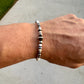 Navajo pearl, white turquoise gemstone bracelet / sterling silver beaded gemstone bracelet