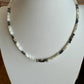 Navajo Pearl and Mother of Pearl with Hematite necklace, Sterling Silver Necklace, Gemstone Beaded Jewelry, Gemstone Beaded Choker