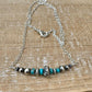 Navajo Pearl Turquoise Bar Necklace, Sterling Silver Chain, Bar Necklace, Authentic Navajo Pearls, Southwestern Jewelry, Western Jewelry